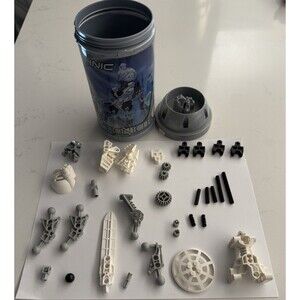 Vintage LEGO BIONICLE: Kopaka 8536 Complete Figure Canister And Manual